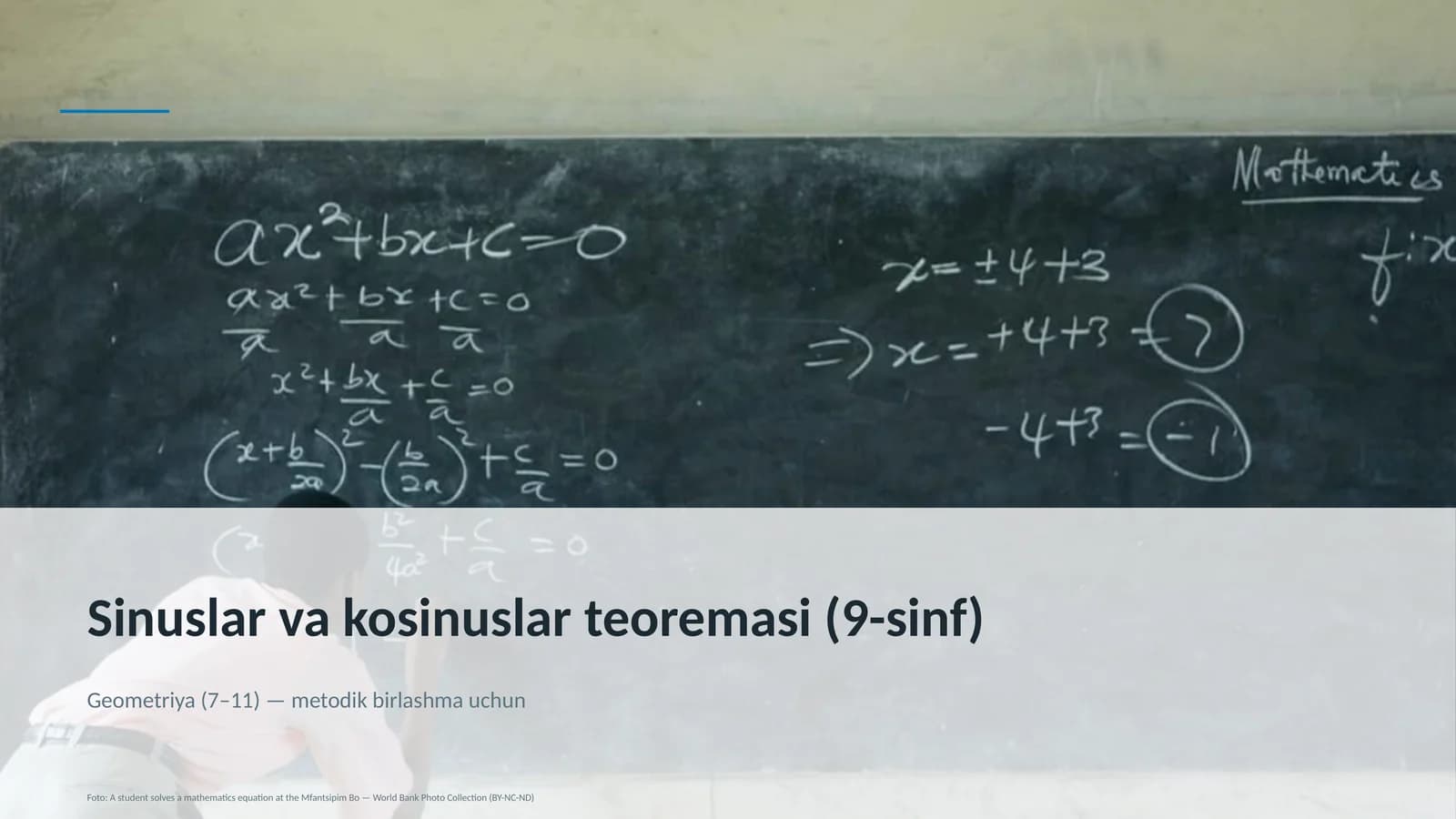 Sinuslar va kosinuslar teoremasi (9-sinf)