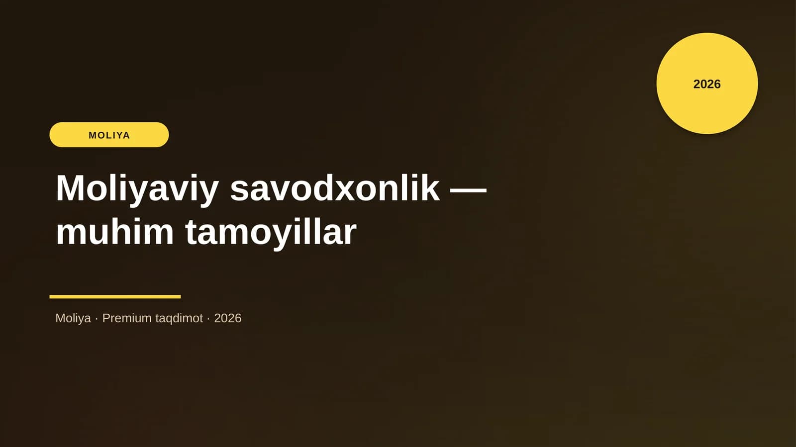 Moliyaviy savodxonlik — muhim tamoyillar