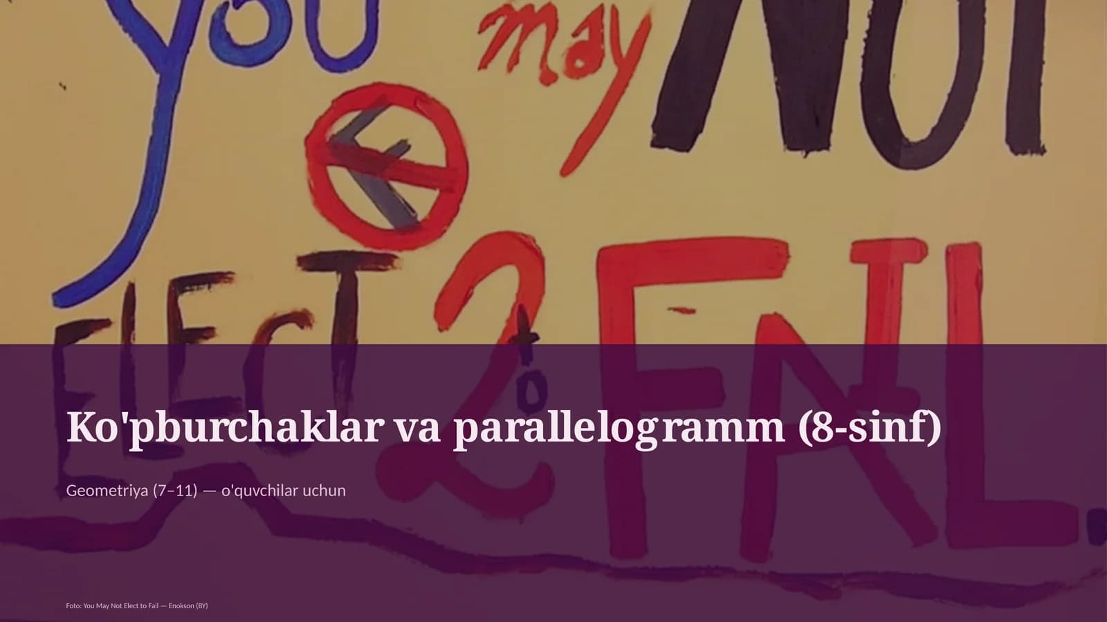 Ko'pburchaklar va parallelogramm (8-sinf)