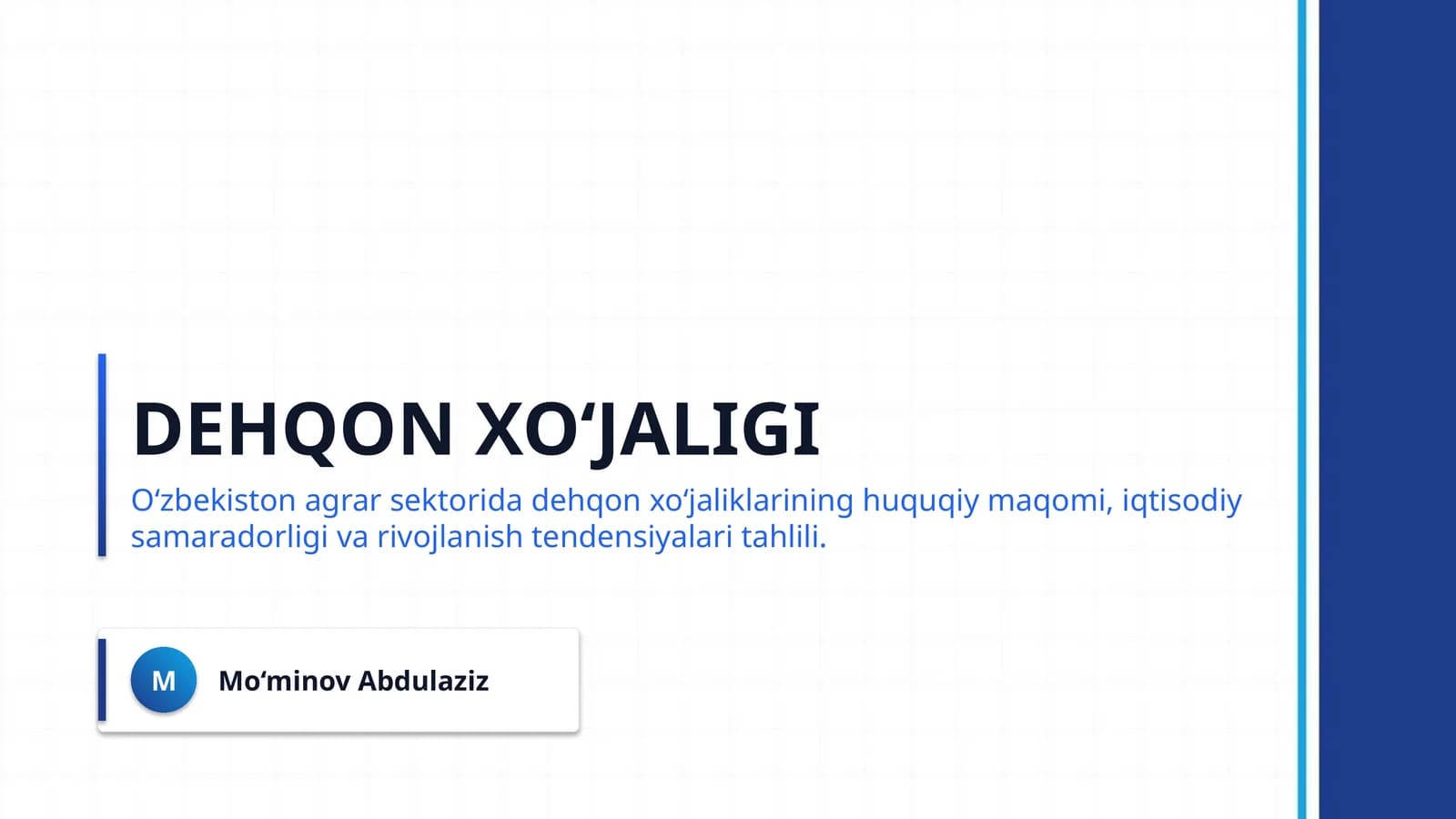 Dehqon xo‘jaligi