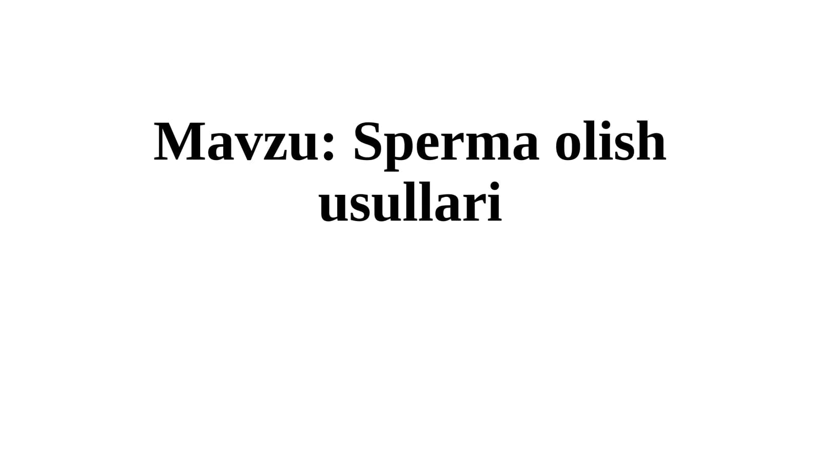 Sperma olish usullari