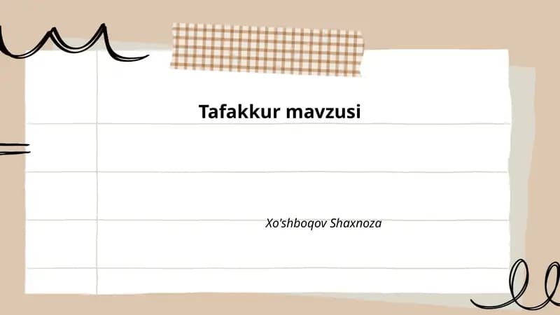 Tafakkur mavzusi