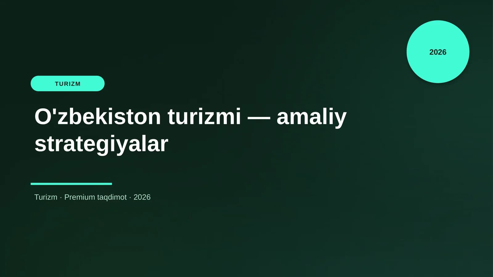 O'zbekiston turizmi — amaliy strategiyalar