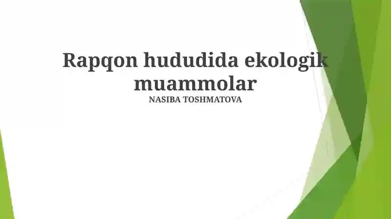 Rapqon hududida ekologik muammolar