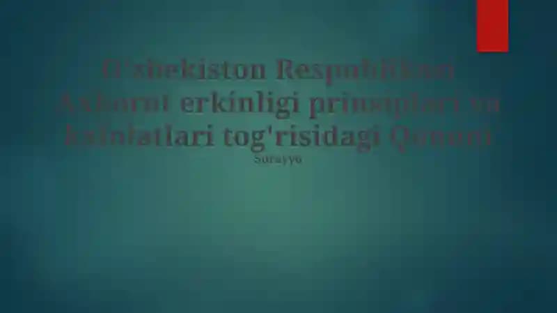 Qonun shaffoflikni targ‘ib qilsa-da
