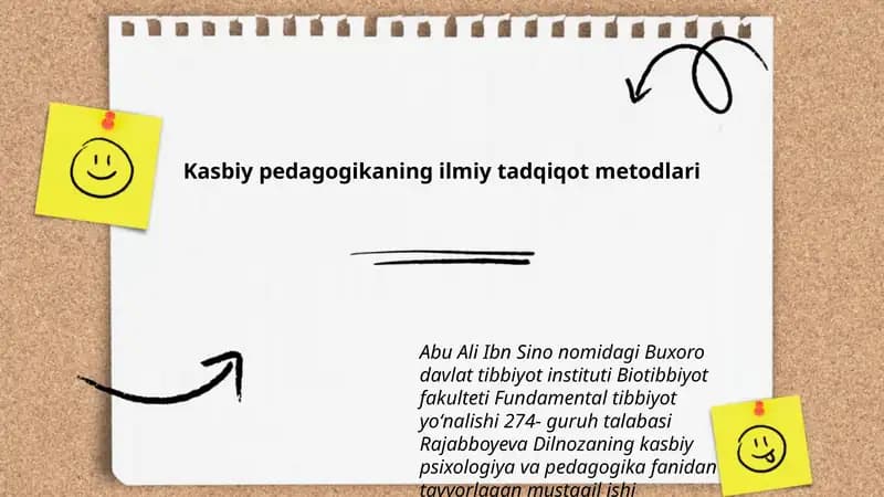 Kasbiy pedagogikaning ilmiy tadqiqot metodlari