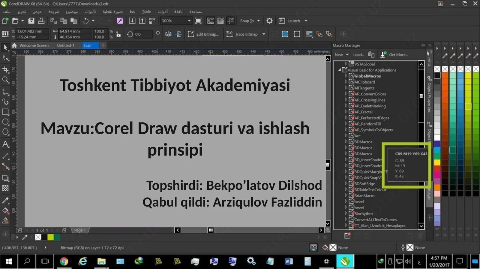 CorelDraw dasturivaishlashprinsipi