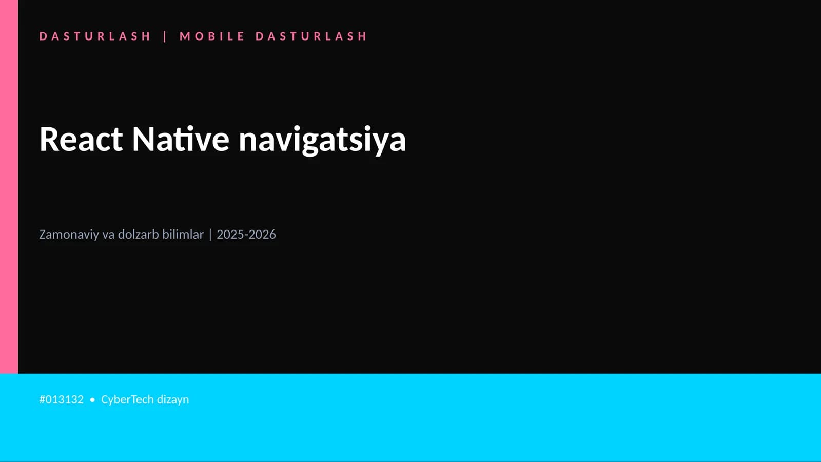 React Native navigatsiya
