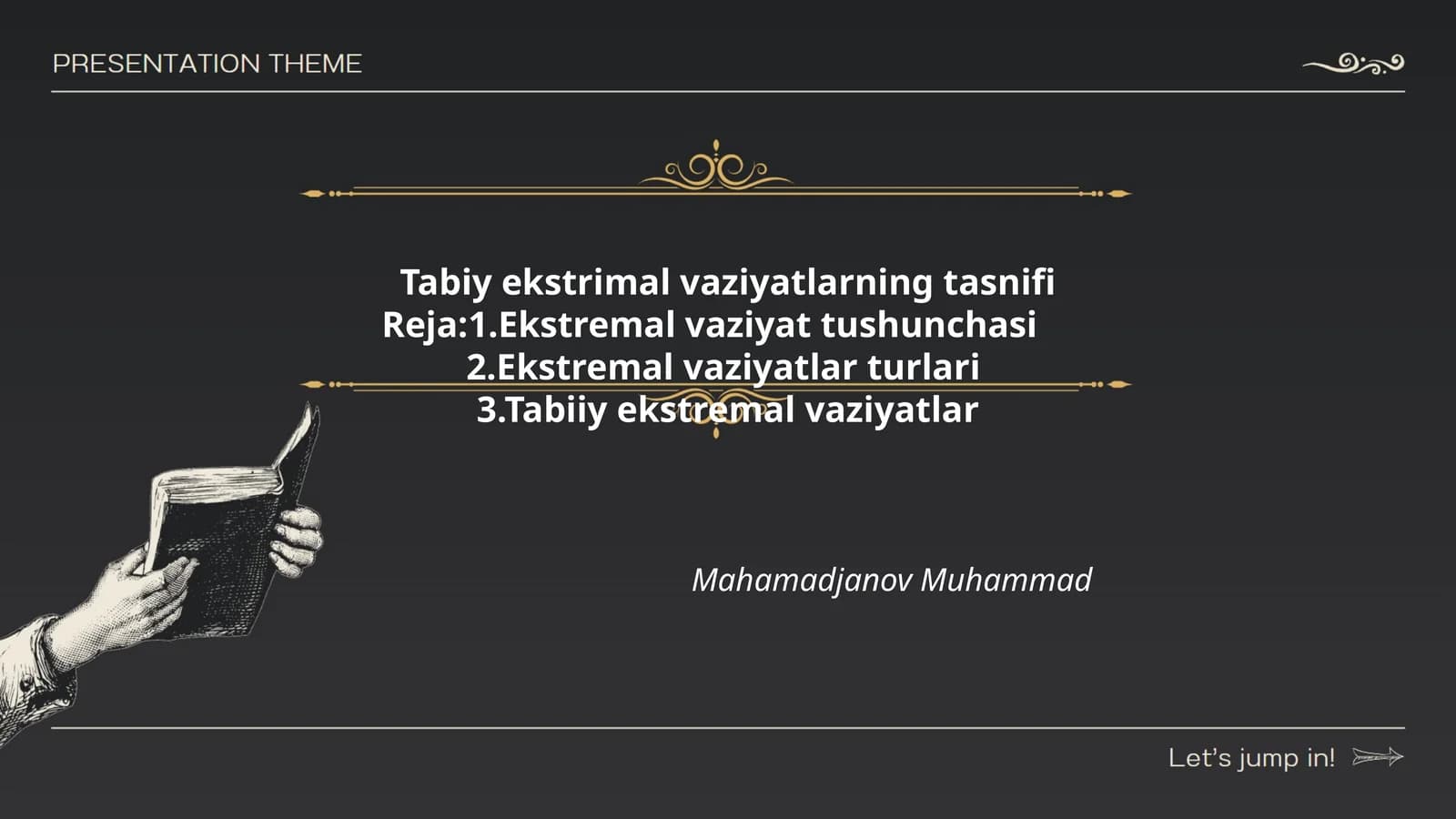 Tabiy ekstrimal vaziyatlarning tasnifi