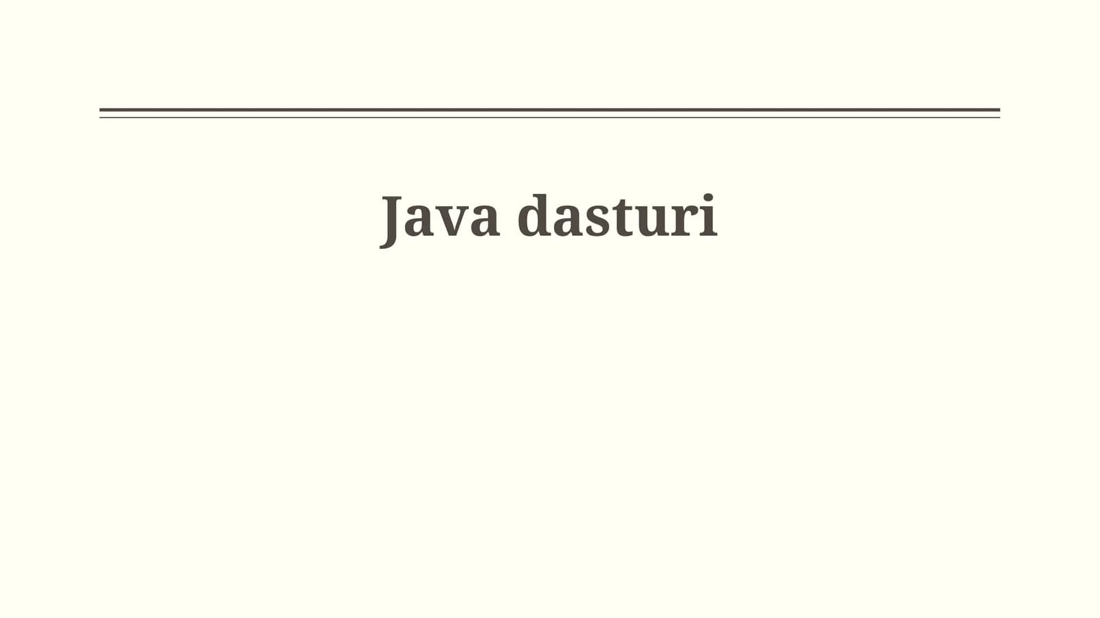 Java dasturi