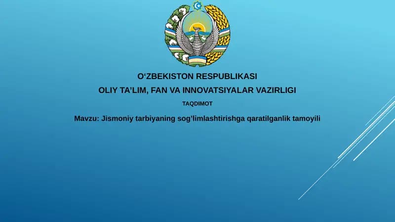 Jismoniy tarbiya - sog'liq garovi