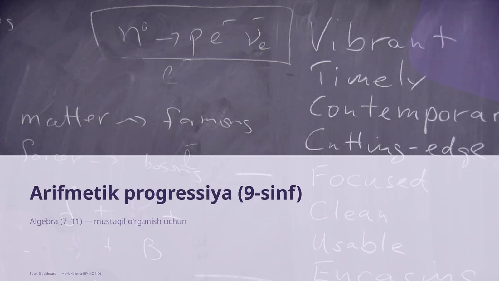 Arifmetik progressiya (9-sinf)