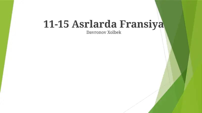 Feodal tuzilish asoslari: 11- 19-asrdagi Fransiyadagi feodal jamiyati