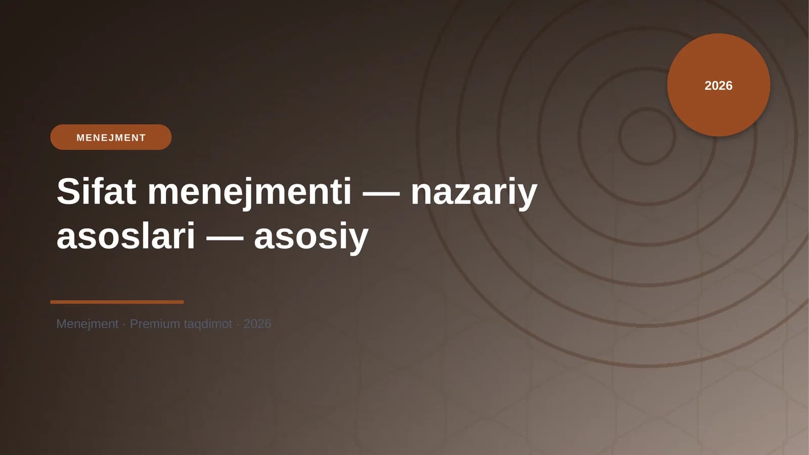 Sifat menejmenti — nazariy asoslari — asosiy