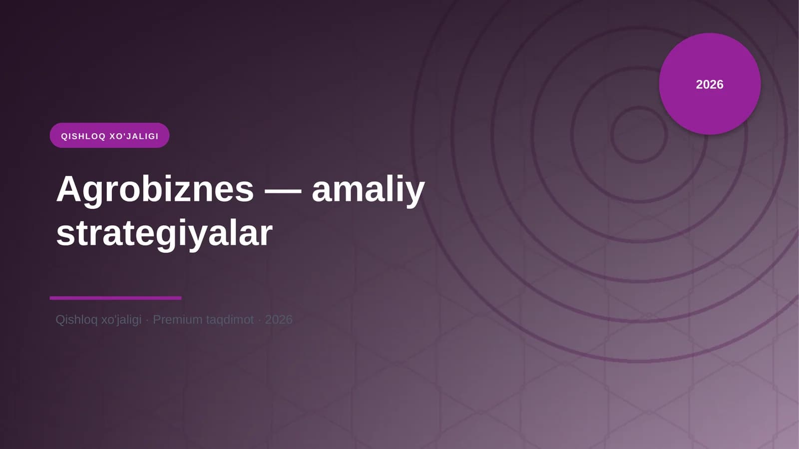 Agrobiznes — amaliy strategiyalar