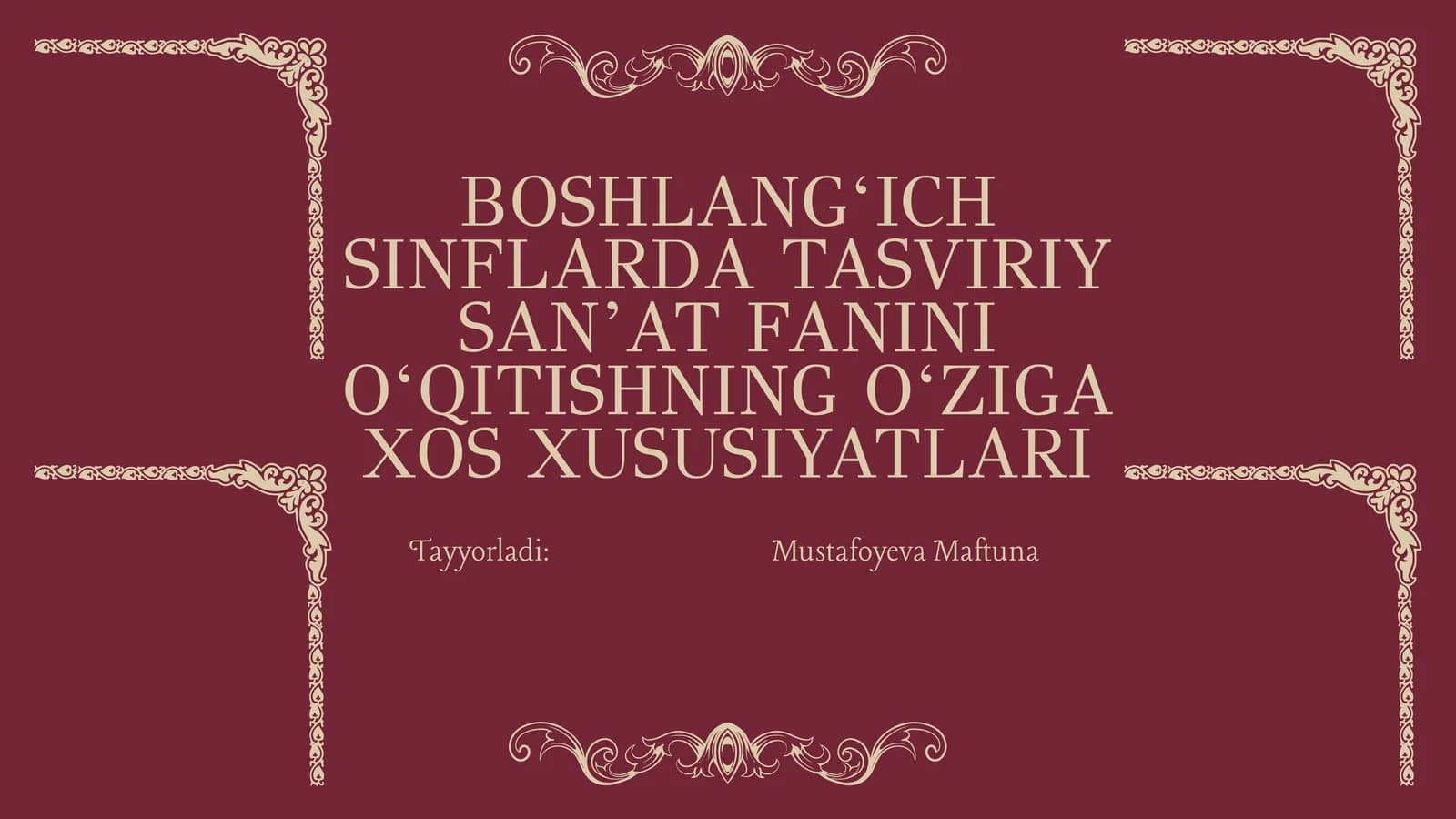 Boshlang‘ich sinflarda tasviriy san’at fanini o‘qitishning o‘ziga xos xususiyatlar