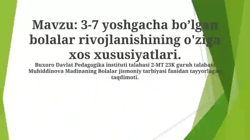 Bolalar jismoniy tarbiyasi