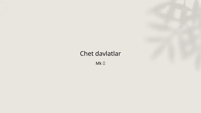 Chet davlatlar