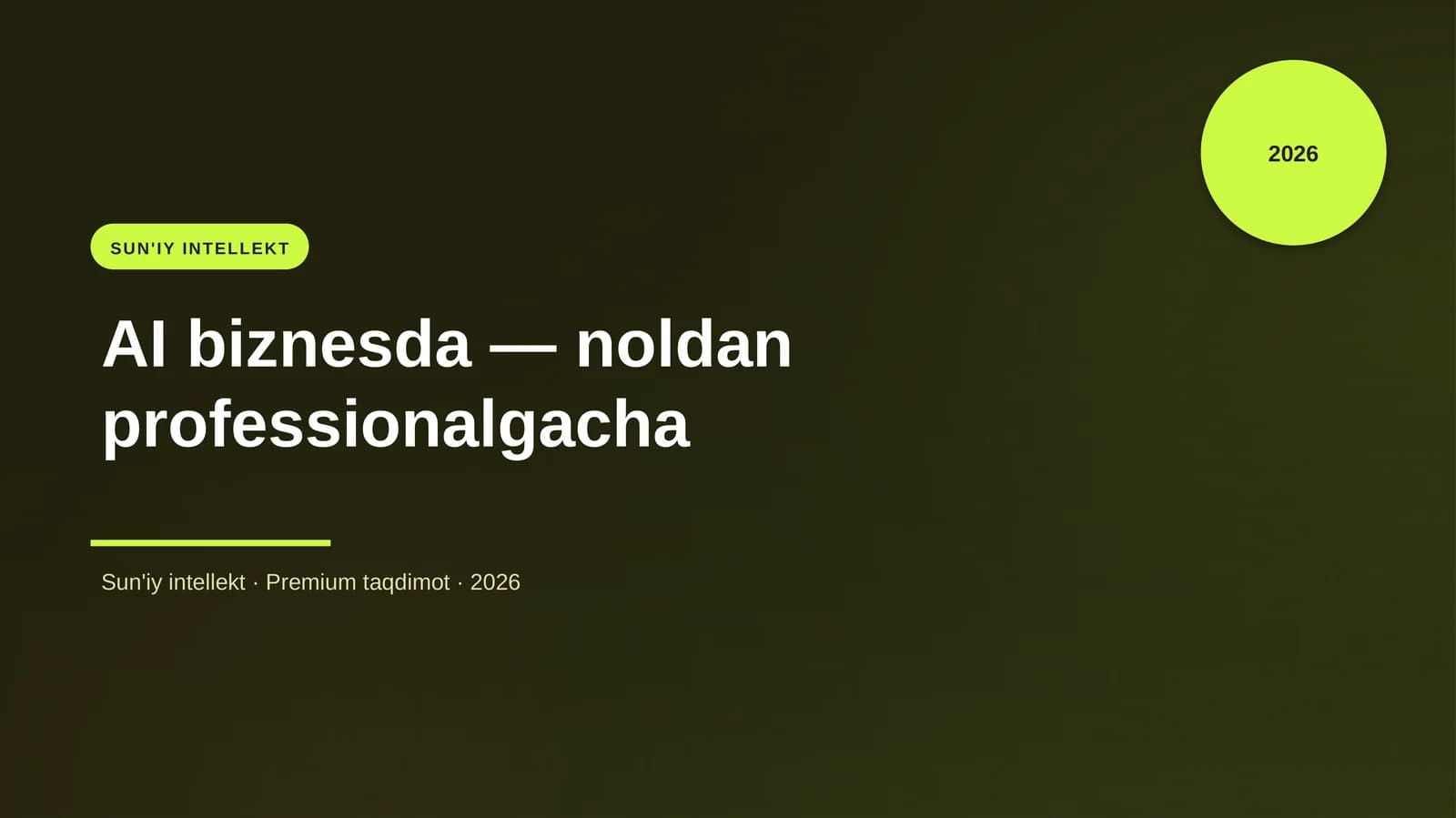 AI biznesda — noldan professionalgacha