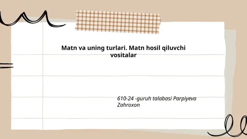 Matn va uning turlari