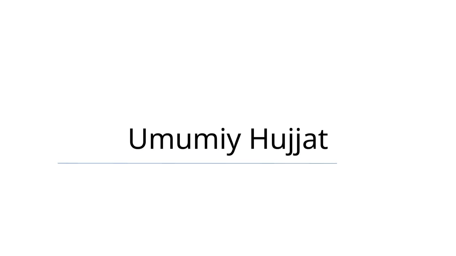 Umumiy Hujjat