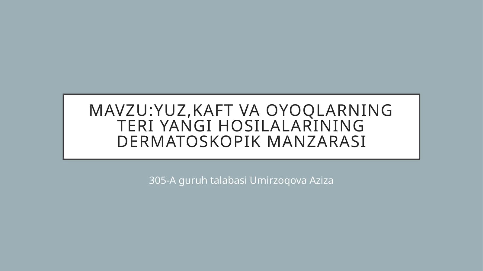 Yuz,kaft va oyoqlarning teri yangi hosilalarining dermatoskopik manzarasi