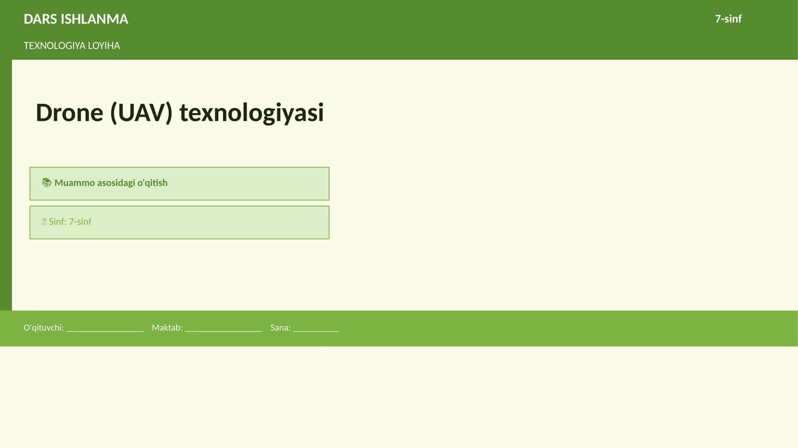 Drone (UAV) texnologiyasi