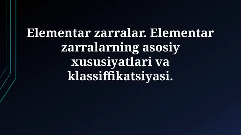 Elementar zarralar
