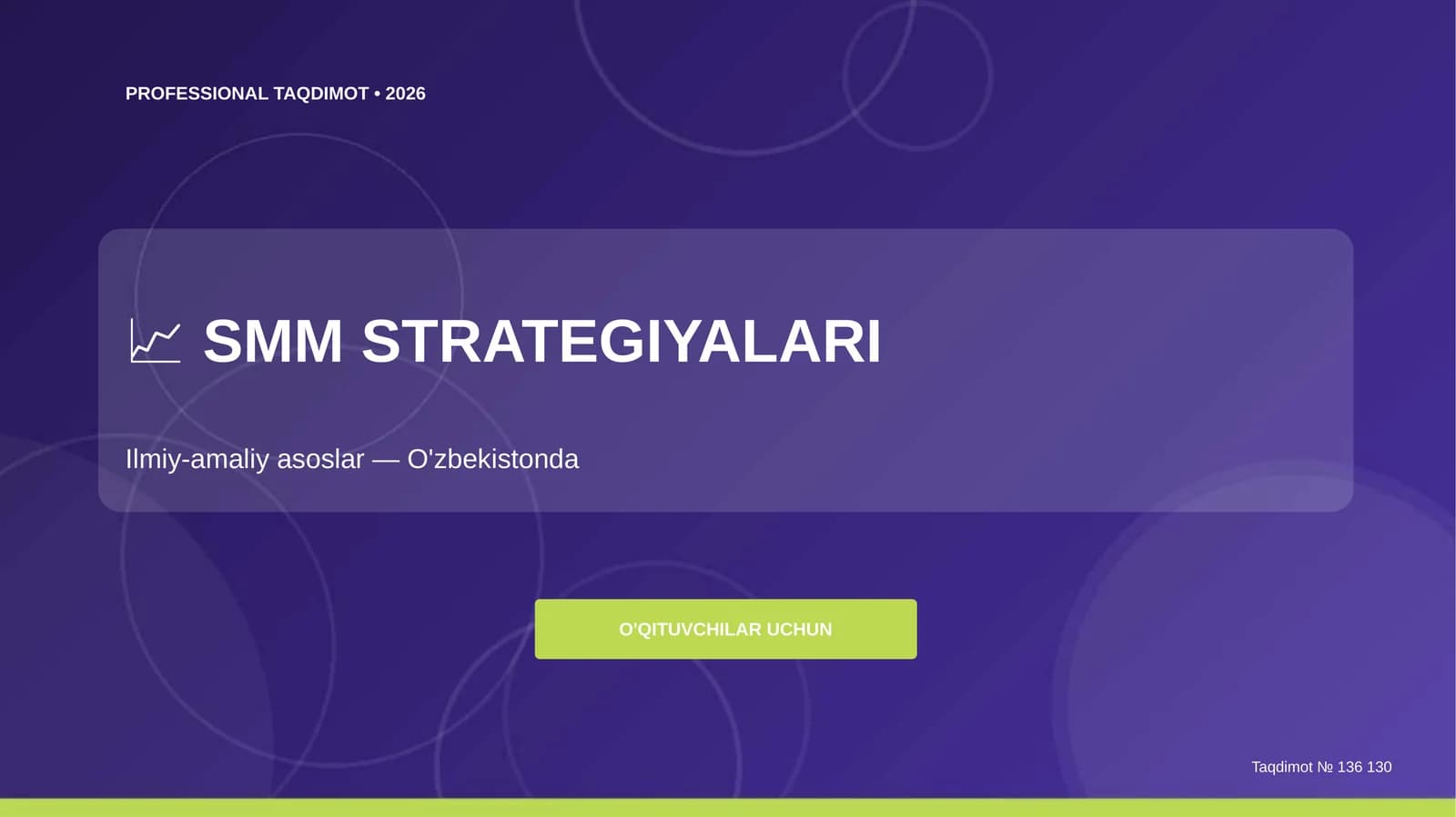SMM strategiyalari: ilmiy-amaliy asoslar (O'zbekistonda)