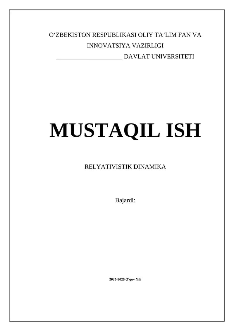 Relyativistik dinamika