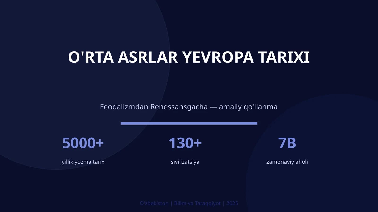 O'RTA ASRLAR YEVROPA TARIXI