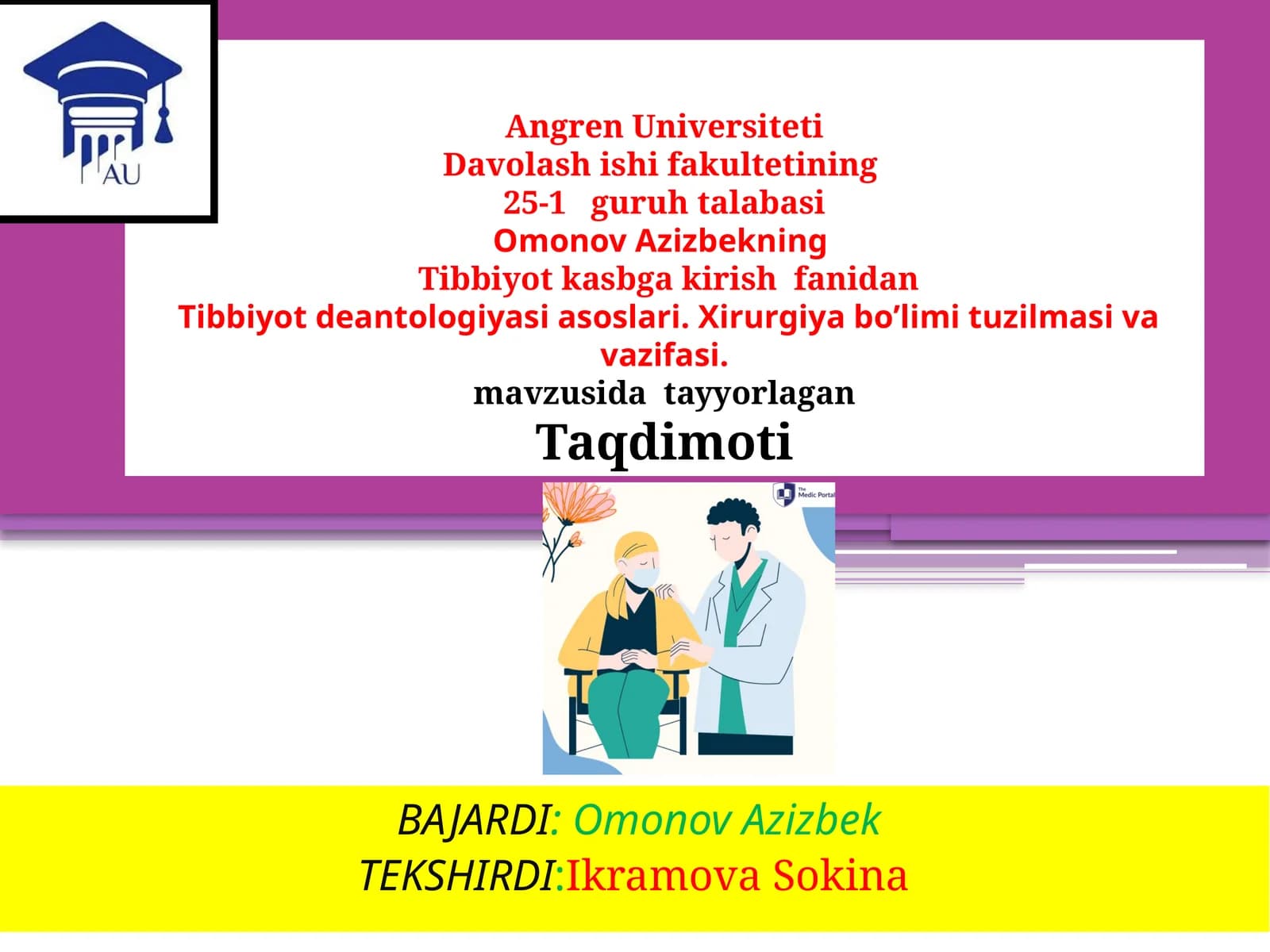 Tibbiyot deontologiyasining asoslari