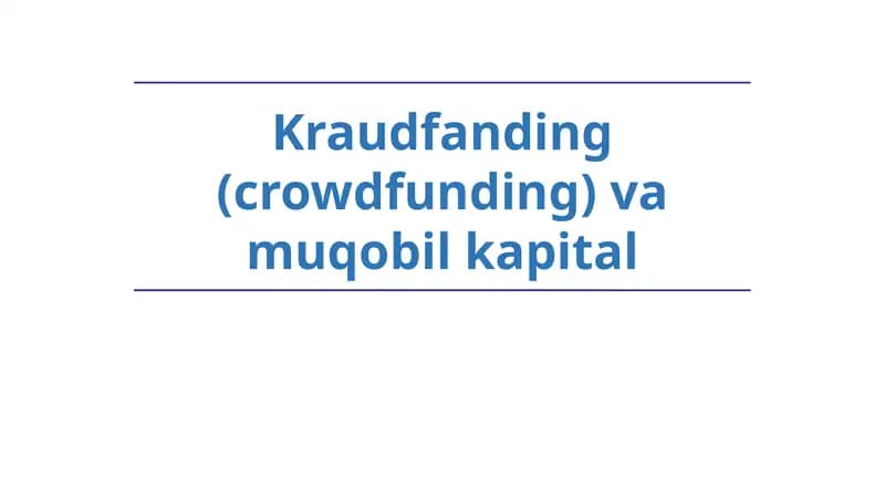 Kraudfanding (crowdfunding)