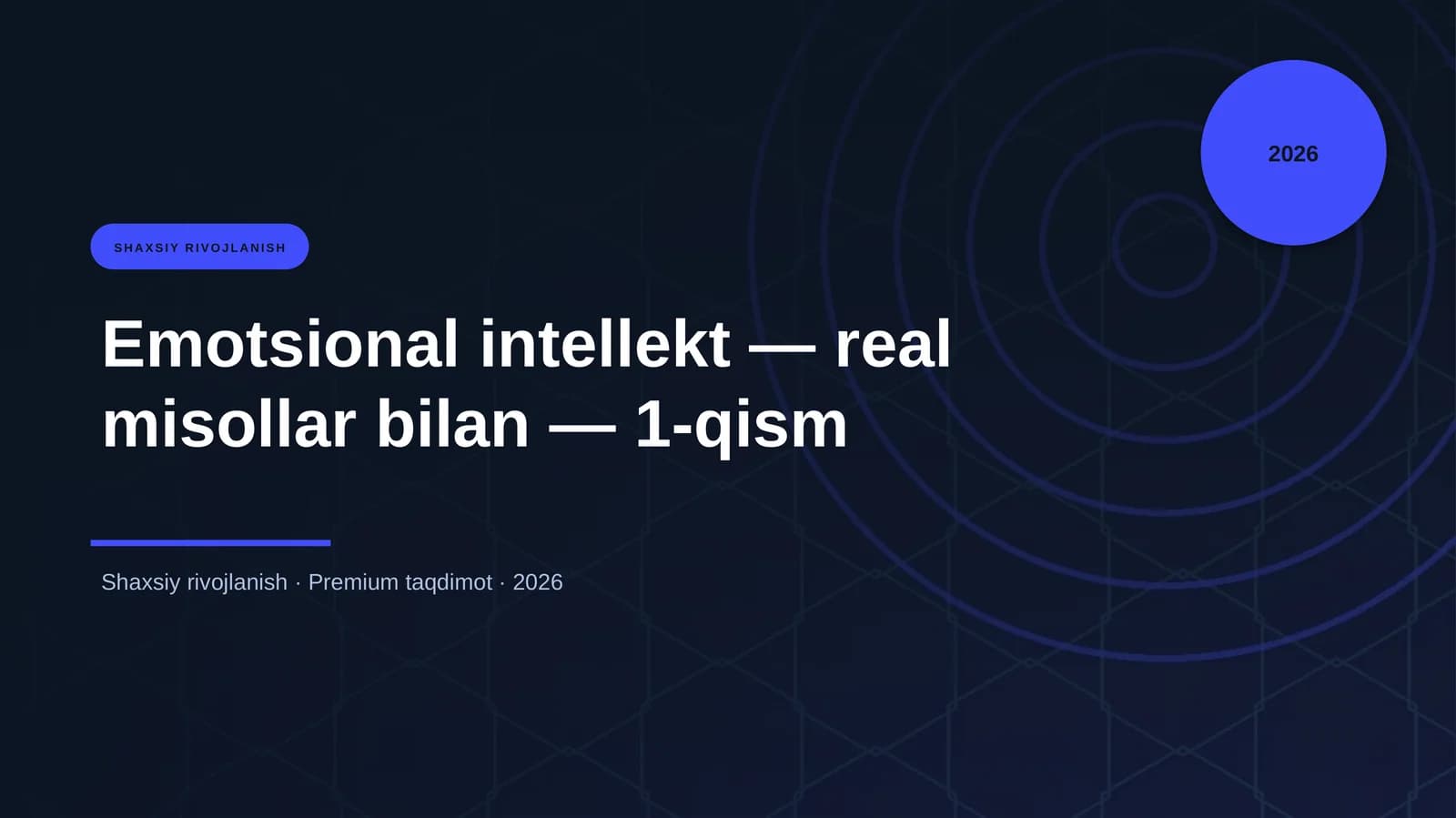 Emotsional intellekt — real misollar bilan — 1-qism