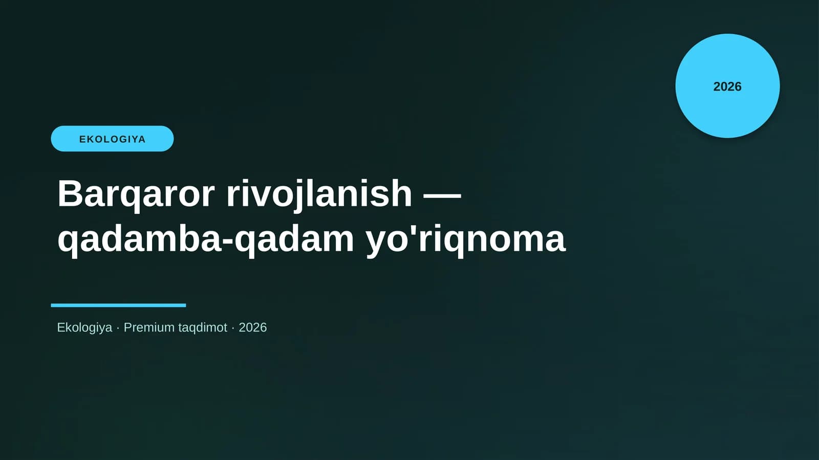 Barqaror rivojlanish — qadamba-qadam yo'riqnoma