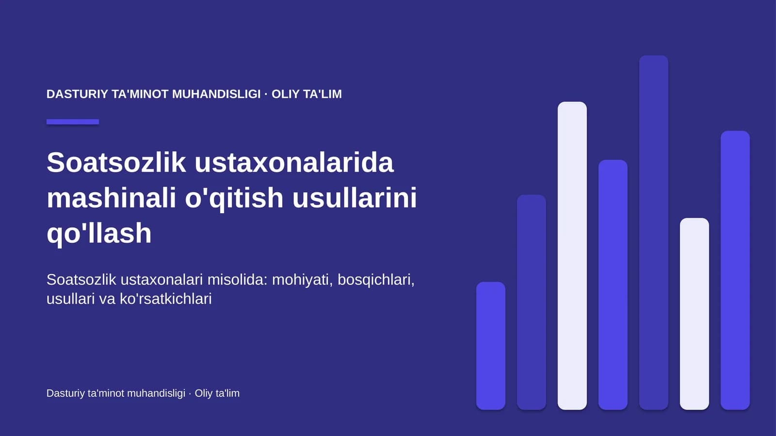 Soatsozlik ustaxonalarida mashinali o'qitish usullarini qo'llash