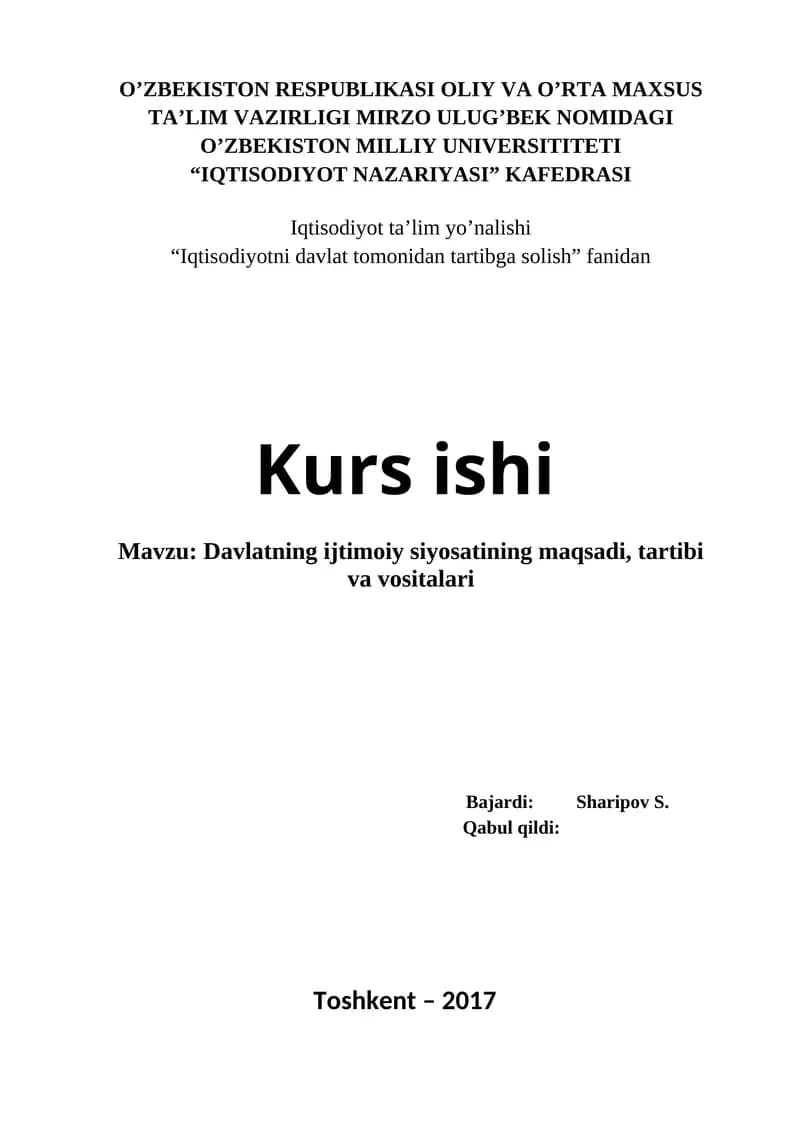 Iqtisodiyotni davlat tomonidan tartibga solish