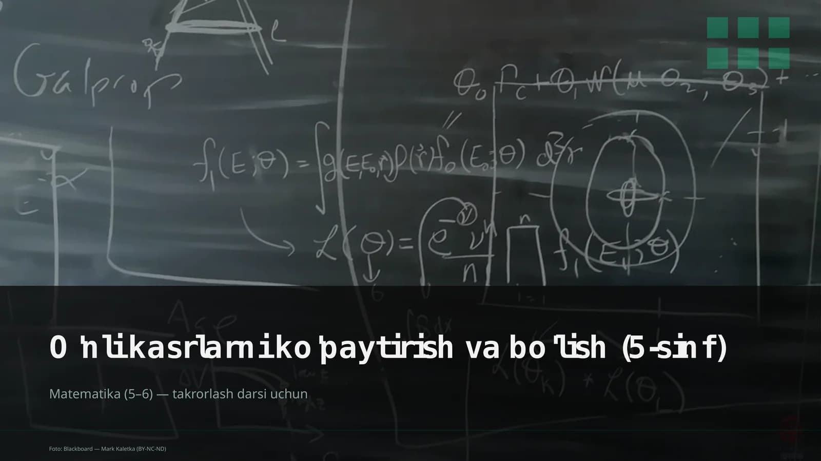 O'nli kasrlarni ko'paytirish va bo'lish (5-sinf)