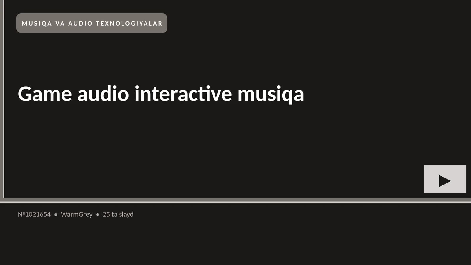 Game audio interactive musiqa