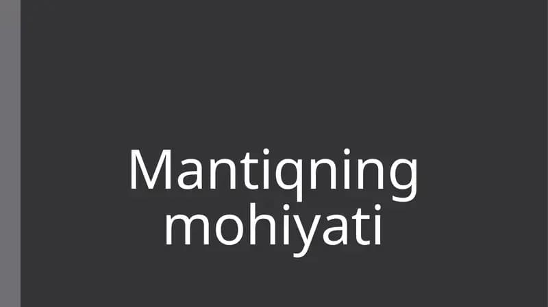 Mantiqning mohiyati
