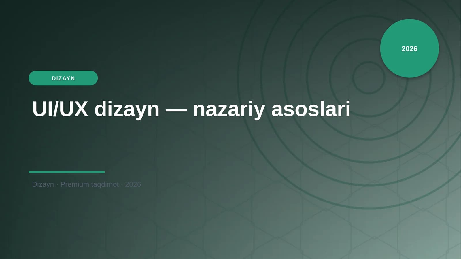UI/UX dizayn — nazariy asoslari