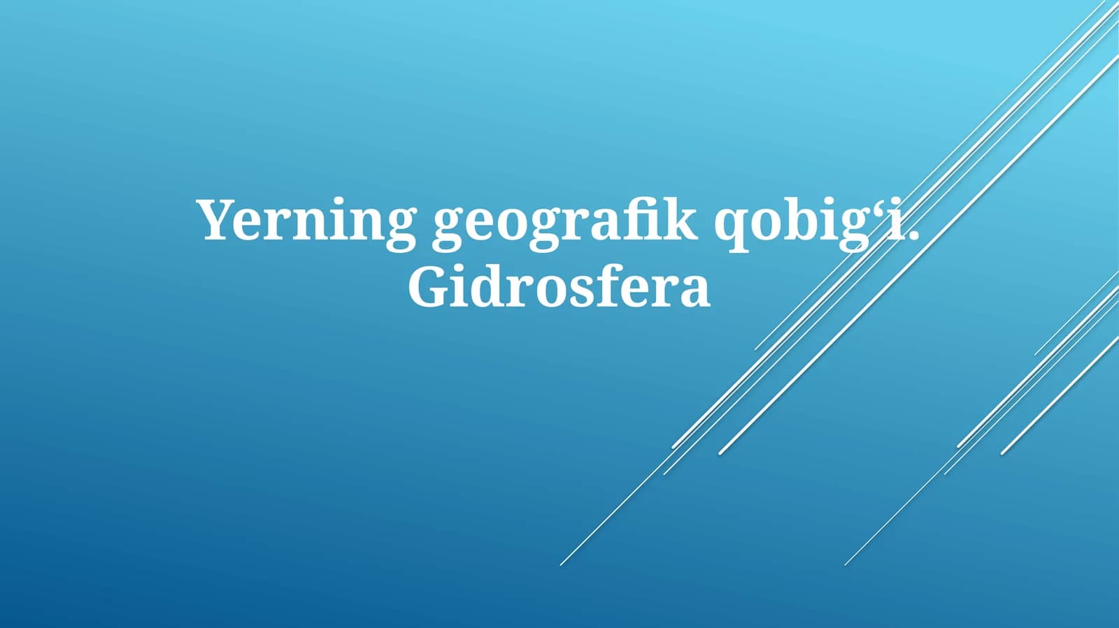 Gidrosfera Dinamikasi