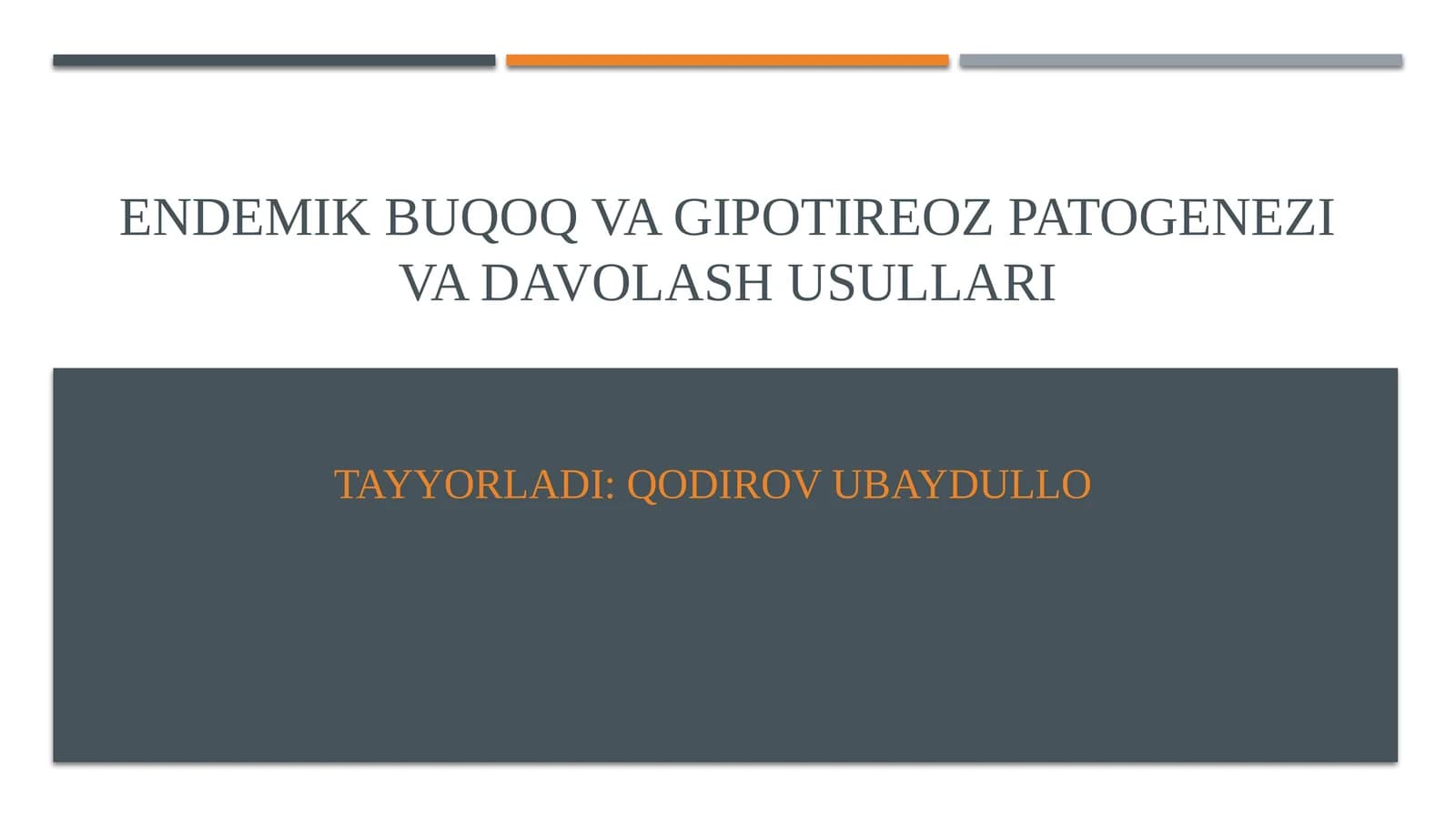 Endemik buqoq va gipotireoz patogenezi va davolash usullari