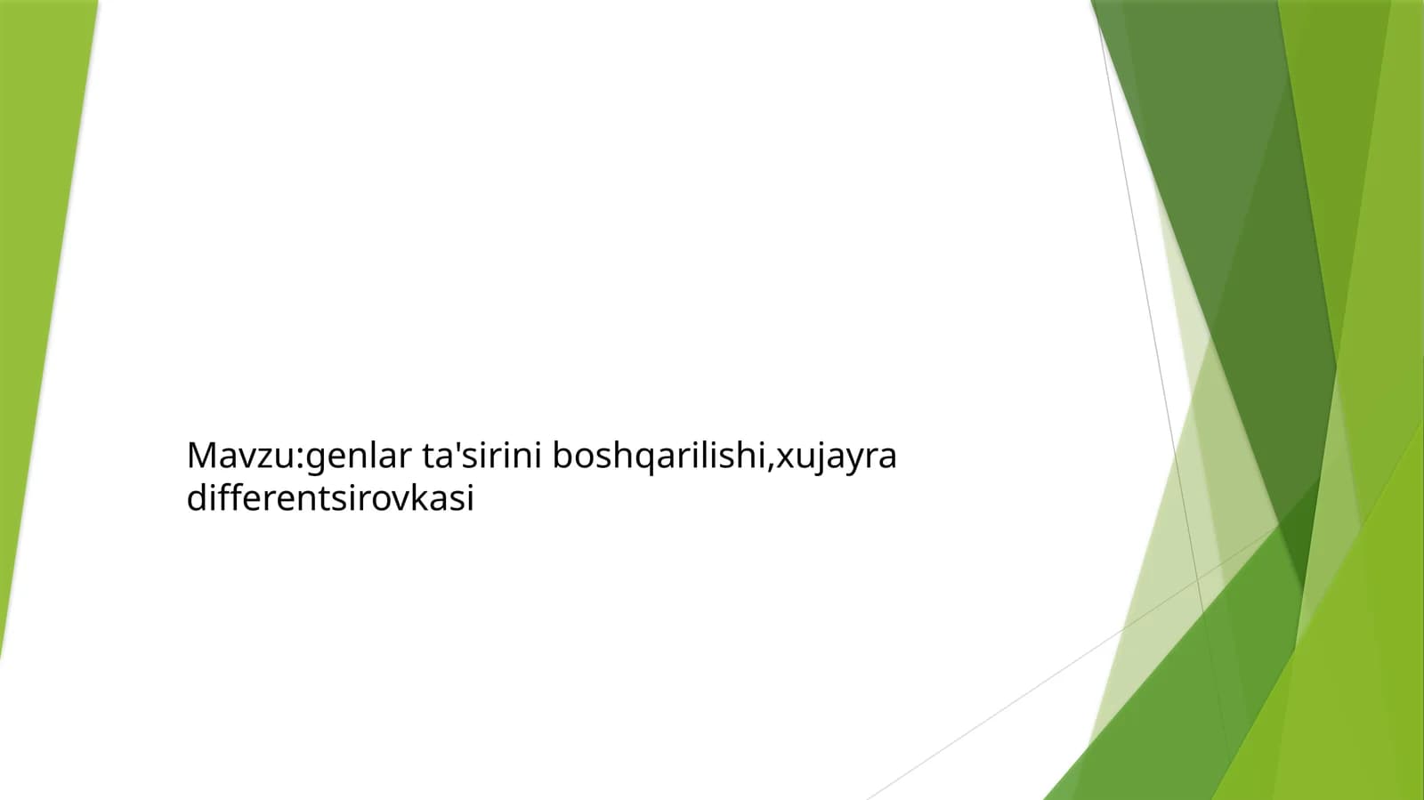 Genlar ta'sirini boshqarishning asosiy mexanizmlari