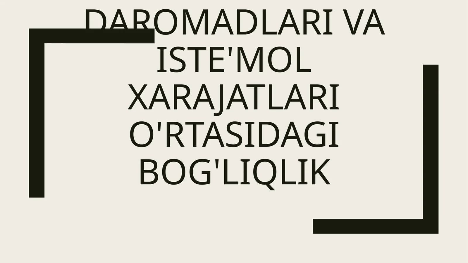 Aholi daromadlari va iste'mol xarajatlari o'rtasidagi bog'liqlik