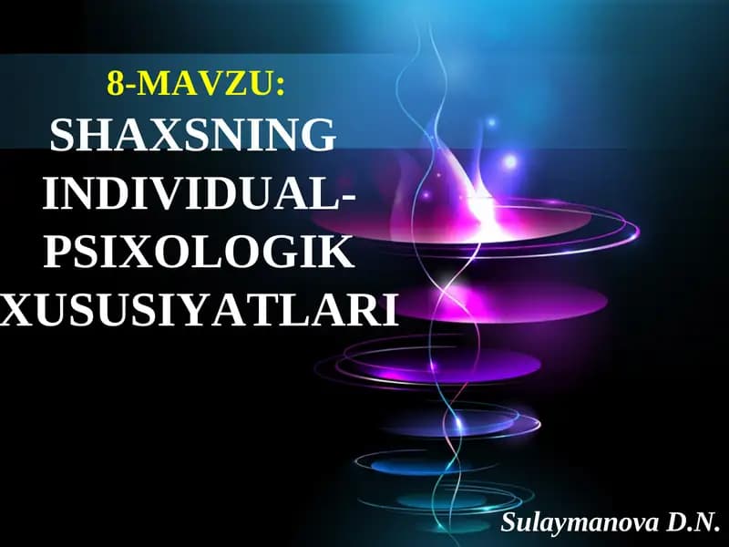 Xususiyatlar
