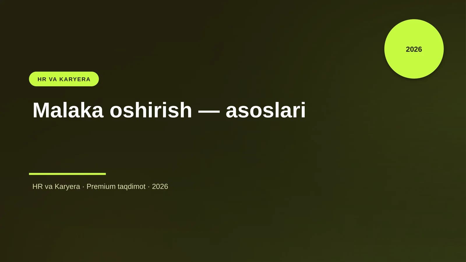 Malaka oshirish — asoslari