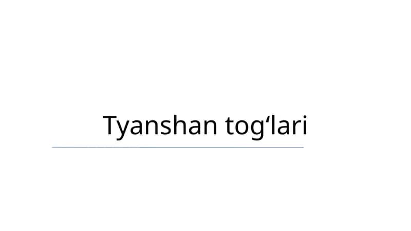 Tyanshan togʻlari