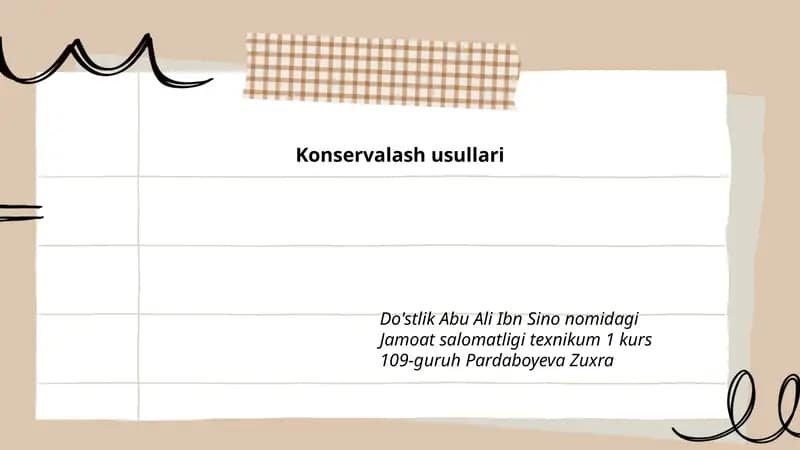 Konservalash usullari