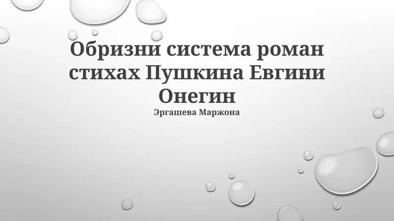 Обризни система роман стихах Пушкина Евгини Онегин